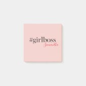 Modern Roze Meisje Boss & Name | Meisjescadeau Post-it® Notes (Voorkant)
