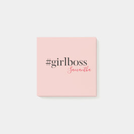 Modern Roze Meisje Boss & Name | Meisjescadeau Post-it® Notes