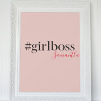 Modern Roze Meisje Boss & Name | Meisjescadeau