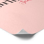 Modern Roze Meisje Boss & Name | Meisjescadeau Poster (Hoek)