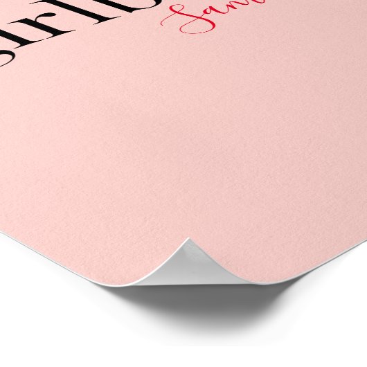 Modern Roze Meisje Boss & Name | Meisjescadeau Poster (Hoek)