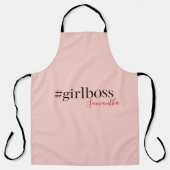 Modern Roze Meisje Boss & Name | Meisjescadeau Schort (Voorkant)