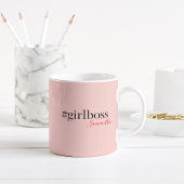 Modern Roze Meisje Boss & Name | Meisjescadeau Tweekleurige Koffiemok