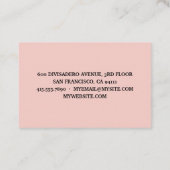 Modern Roze Meisje Boss & Name | Meisjescadeau Visitekaartje (Achterkant)