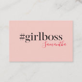 Modern Roze Meisje Boss & Name | Meisjescadeau Visitekaartje (Voorkant)