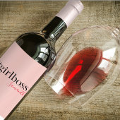 Modern Roze Meisje Boss & Name | Meisjescadeau Wijn Etiket