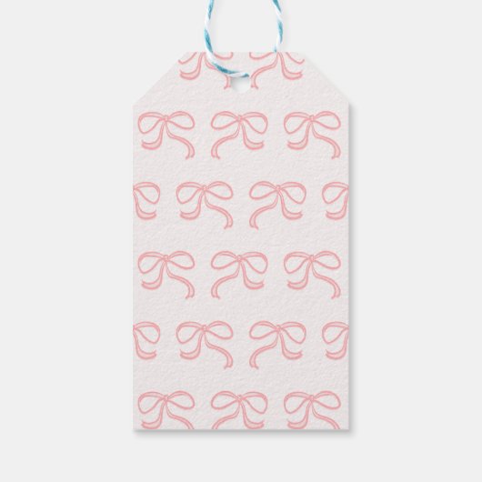 Modern Roze Meisje Bow Baby shower Dank u Label Cadeaulabel (Achterkant)