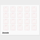 Modern Roze Meisje Bow Baby shower Dank u Sticker (Vel)