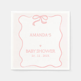 Modern Roze Meisje Bow Baby shower Papier Servet
