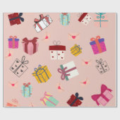 Modern roze meisje cadeaupapier (Vlak)