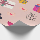 Modern roze meisje cadeaupapier (Hoek)