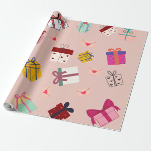 Modern roze meisje cadeaupapier