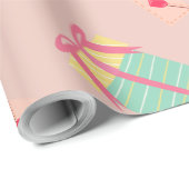 Modern roze meisje cadeaupapier (Rol Hoek)