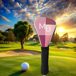 modern Roze meisjesmonogram Golfheadcover