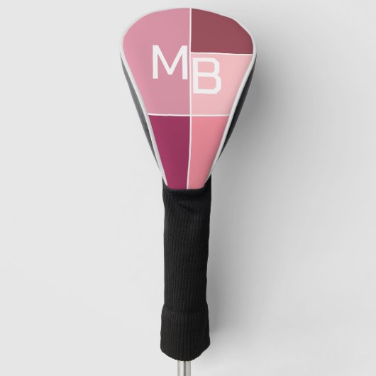 modern Roze meisjesmonogram Golfheadcover (Voorkant)