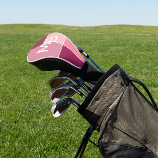 modern Roze meisjesmonogram Golfheadcover (Insitu)