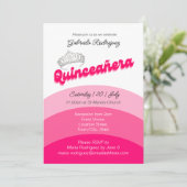 Modern Roze met Diamond Tiara Quinceanera Kaart (Staand voorkant)
