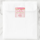 Modern roze met gouden glitter productetiketten vierkante sticker (Tas)