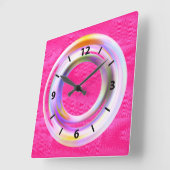 Modern roze metallic neon uniek vierkante klok (Hoek)