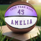 Modern roze Metallic Player Team Name Number Basketbal