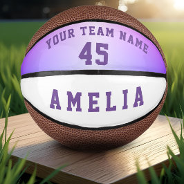 Modern roze Metallic Player Team Name Number Basketbal