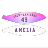 Modern roze Metallic Player Team Name Number Basketbal (Panelen)