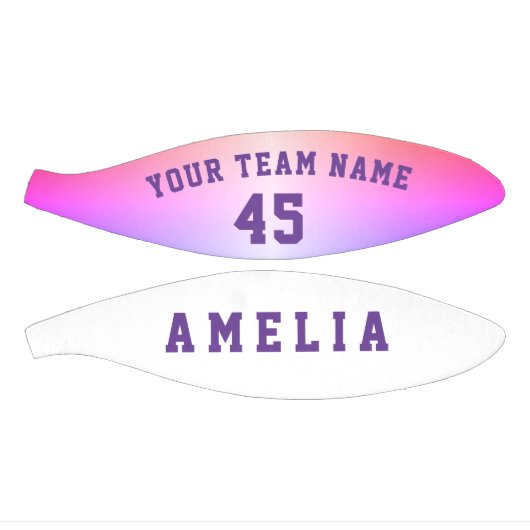 Modern roze Metallic Player Team Name Number Basketbal (Panelen)