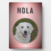 Modern roze metallische foto van dog fotoplaat (voorkant)