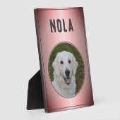 Modern roze metallische foto van dog fotoplaat (Zijkant)