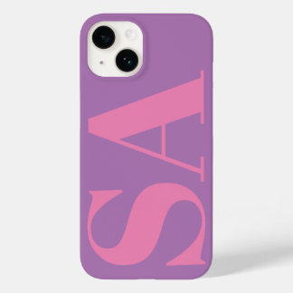 Modern roze minimaal monogram Case-Mate iPhone 14 hoesje