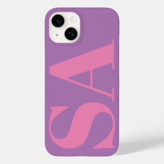 Modern roze minimaal monogram Case-Mate iPhone case (Achterkant)