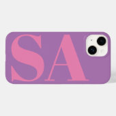 Modern roze minimaal monogram Case-Mate iPhone case (Achterkant (horizontaal))