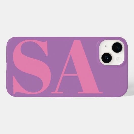 Modern roze minimaal monogram Case-Mate iPhone case (Achterkant (horizontaal))