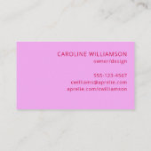 Modern roze minimalistisch creatief professional visitekaartje (Achterkant)