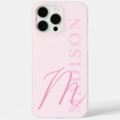 Modern Roze Minimalistisch Initiaal Monogram Case-Mate iPhone Case (Achterkant)