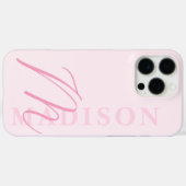 Modern Roze Minimalistisch Initiaal Monogram Case-Mate iPhone Case (Achterkant (horizontaal))
