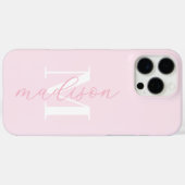 Modern Roze Minimalistisch Script Monogram Case-Mate iPhone Case (Achterkant (horizontaal))