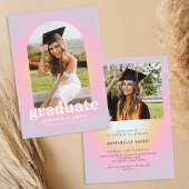 Modern Roze Minimalistische Foto Afstuderen Invita