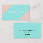 Modern Roze & Mint Groen Visitekaartje (Voorkant / Achterkant)