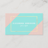 Modern Roze & Mint Groen Visitekaartje (Voorkant)