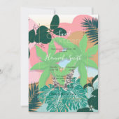 Modern roze Mint Tropical Foliage Creative design Kaart (Voorkant)