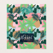 Modern roze Mint Tropical Foliage Creative design Visitekaartje (Buitenkant ongevouwen)