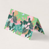 Modern roze Mint Tropical Foliage Creative design Visitekaartje (Achterkant)