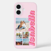 Modern Roze Monogram 5 Fotocollage Case-Mate iPhone Case (Achterkant)