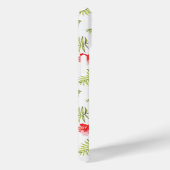 Modern roze monogram botanische palmbladeren Case-Mate iPhone case (Achterkant / Rechts)