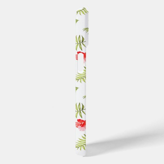 Modern roze monogram botanische palmbladeren Case-Mate iPhone case (Achterkant / Rechts)