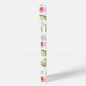 Modern roze monogram botanische palmbladeren Case-Mate iPhone case (Achterkant / Links)