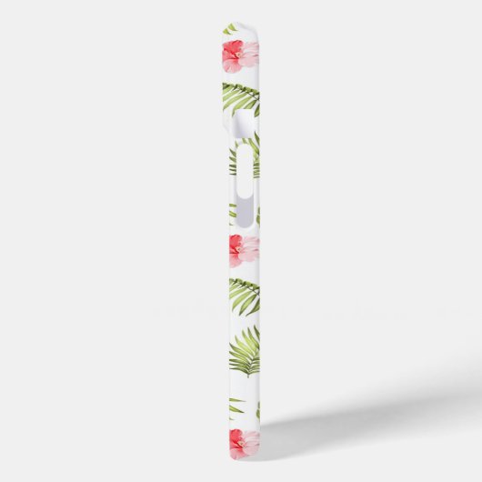 Modern roze monogram botanische palmbladeren Case-Mate iPhone case (Achterkant / Links)