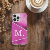 Modern roze monogram Case-Mate iPhone case