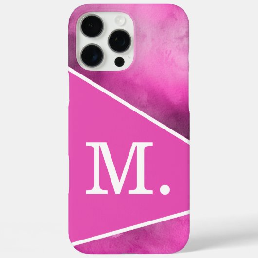 Modern roze monogram Case-Mate iPhone case (Achterkant)